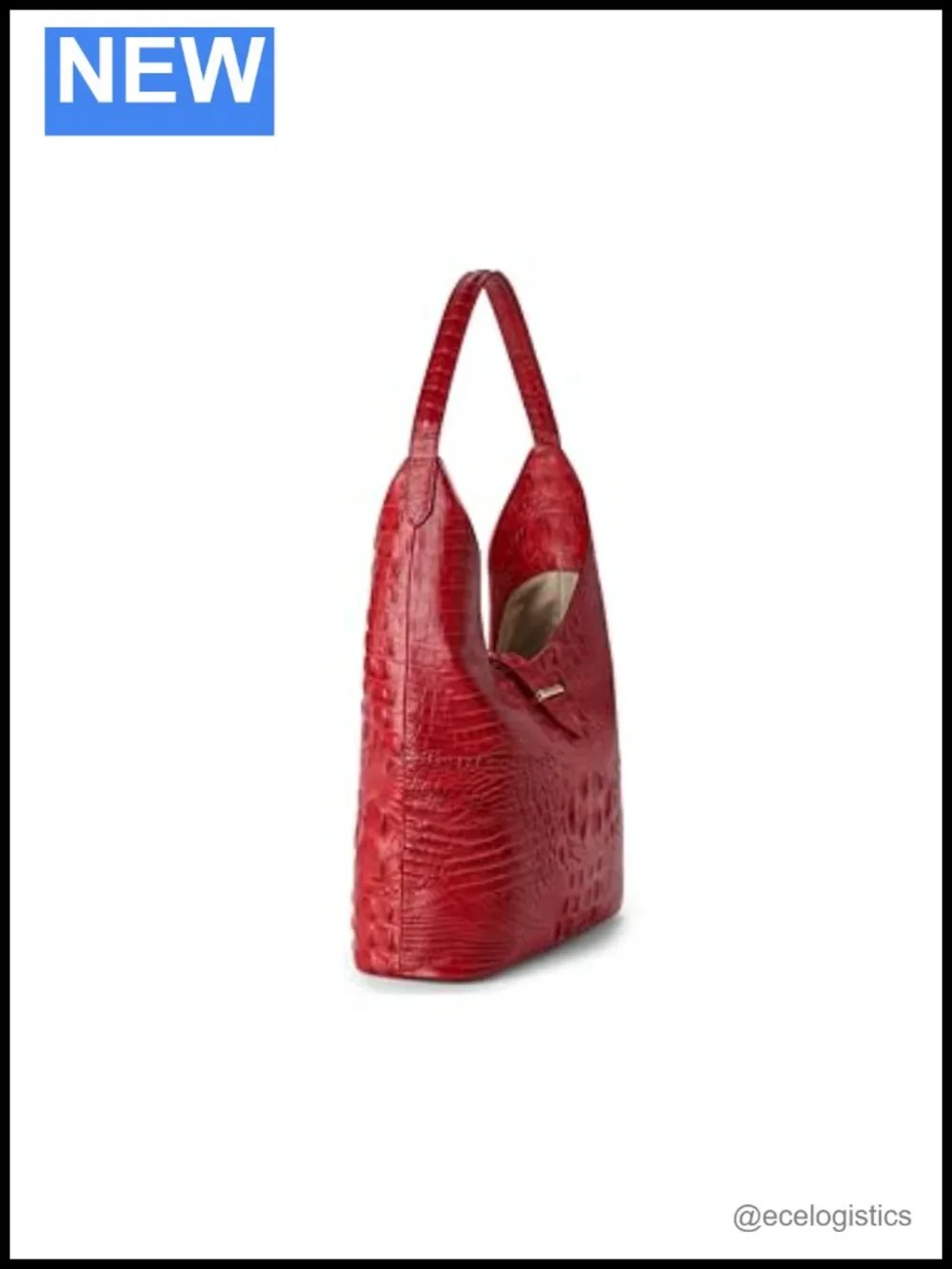 Vintage Leather Hobo Bag with Hidden Magnet Tab Closure